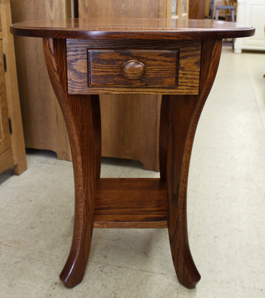 Curved Leg End Table With Drawer