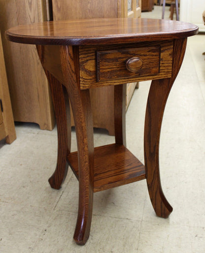 Curved Leg End Table With Drawer