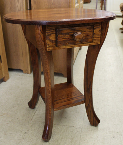 Curved Leg End Table With Drawer