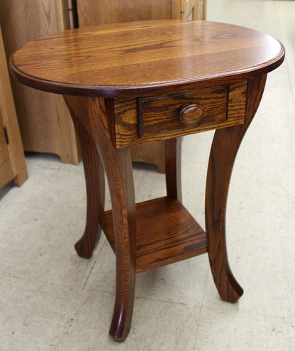 Curved Leg End Table With Drawer