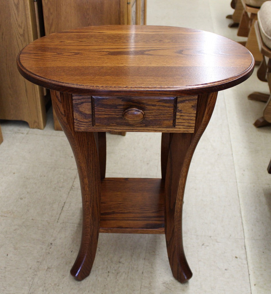 Curved Leg End Table With Drawer