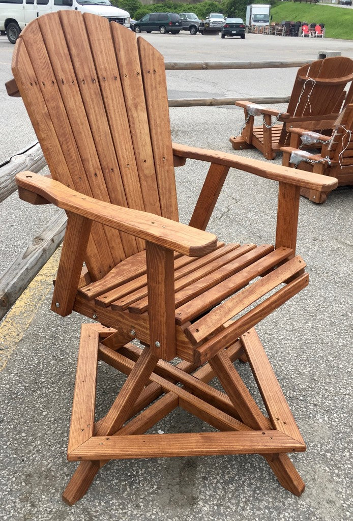 3 Piece Swivel Adirondack Balcony Table and Chair Set