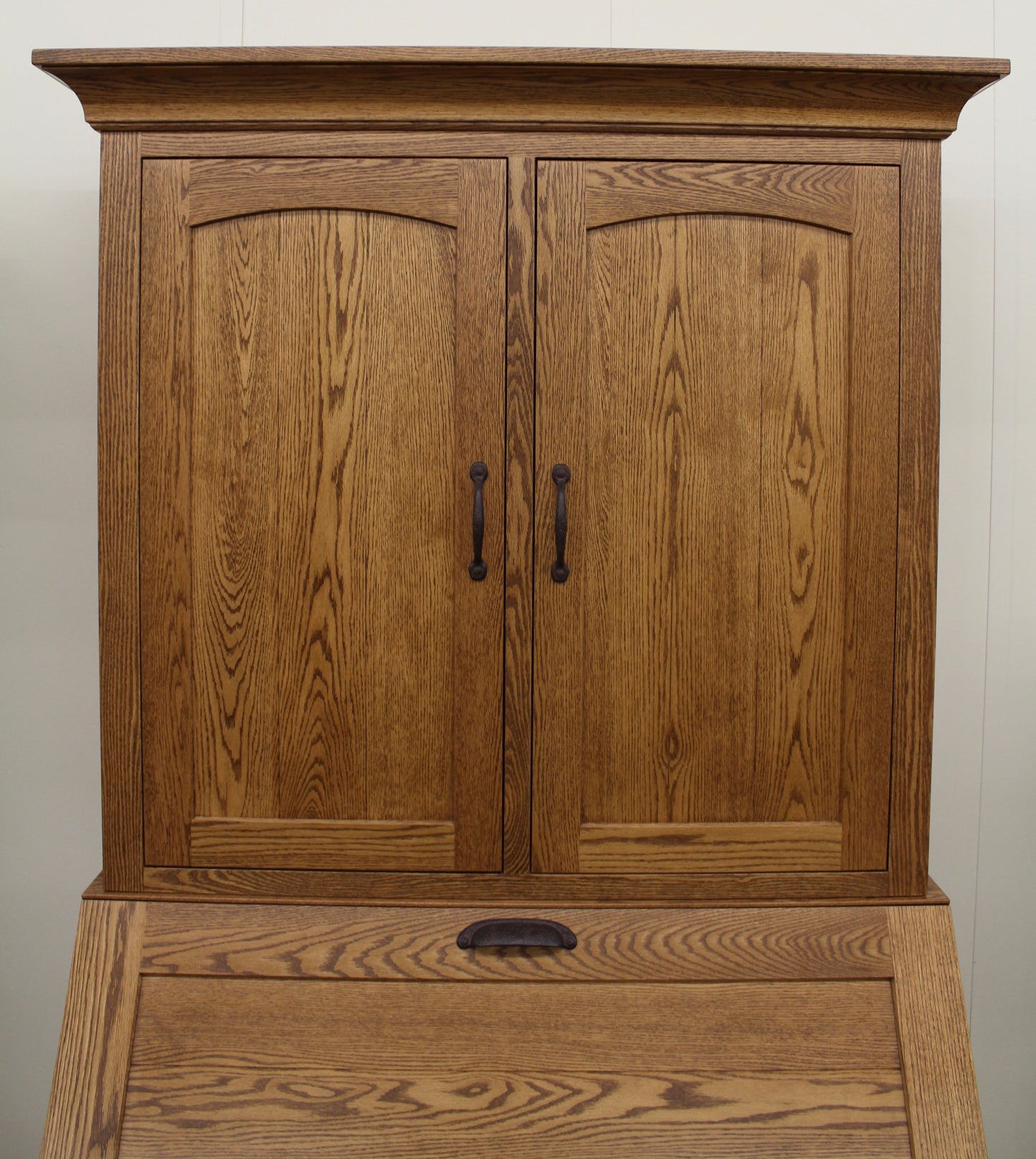 Deluxe Mission Secretary Desk with Hutch Top