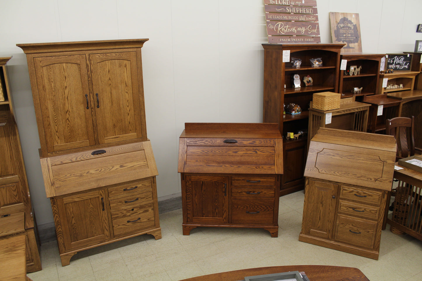 Mission Secretary Desk with Hutch Top