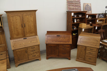 Mission Secretary Desk with Hutch Top
