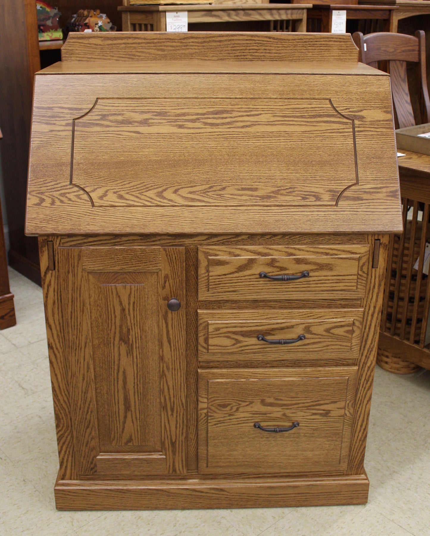 Traditional Deluxe Small Secretary Desk 