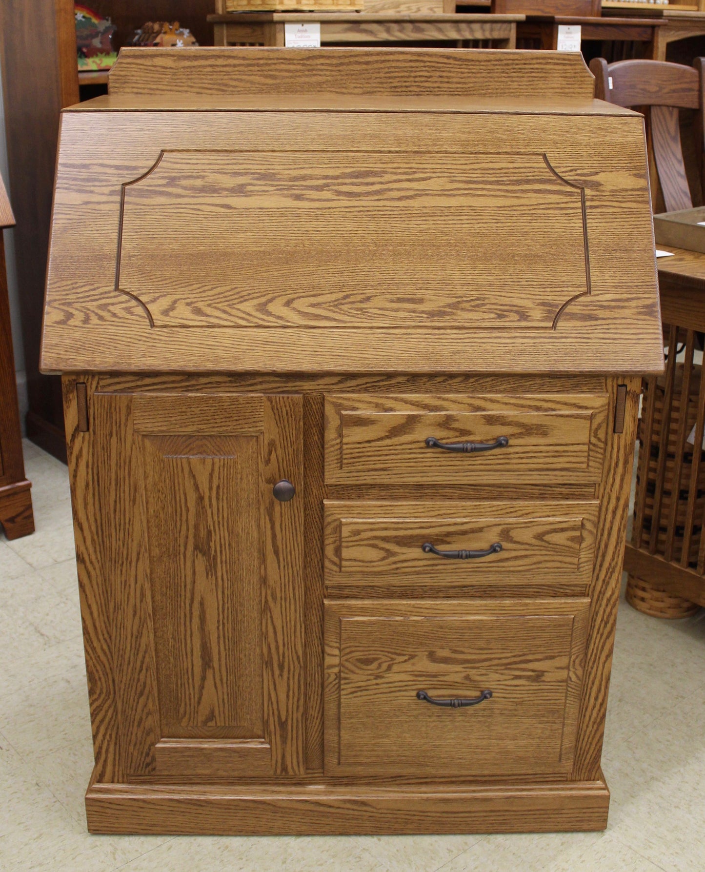 Traditional Deluxe Small Secretary Desk 
