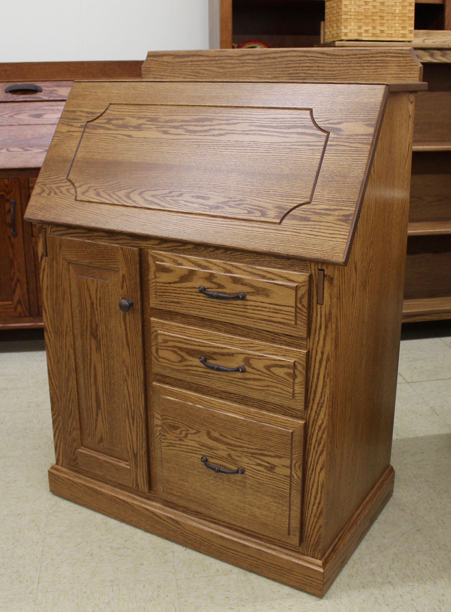 Traditional Deluxe Small Secretary Desk 