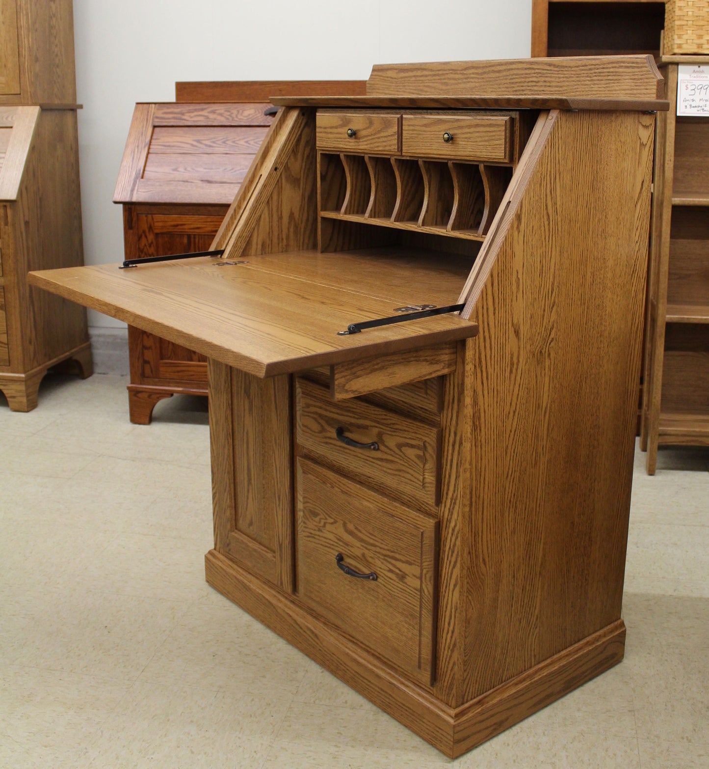 Traditional Deluxe Small Secretary Desk 
