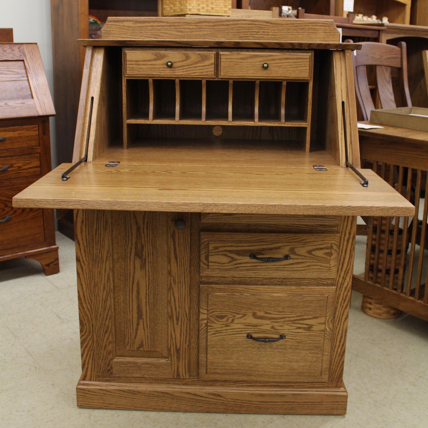 Traditional Deluxe Small Secretary Desk 