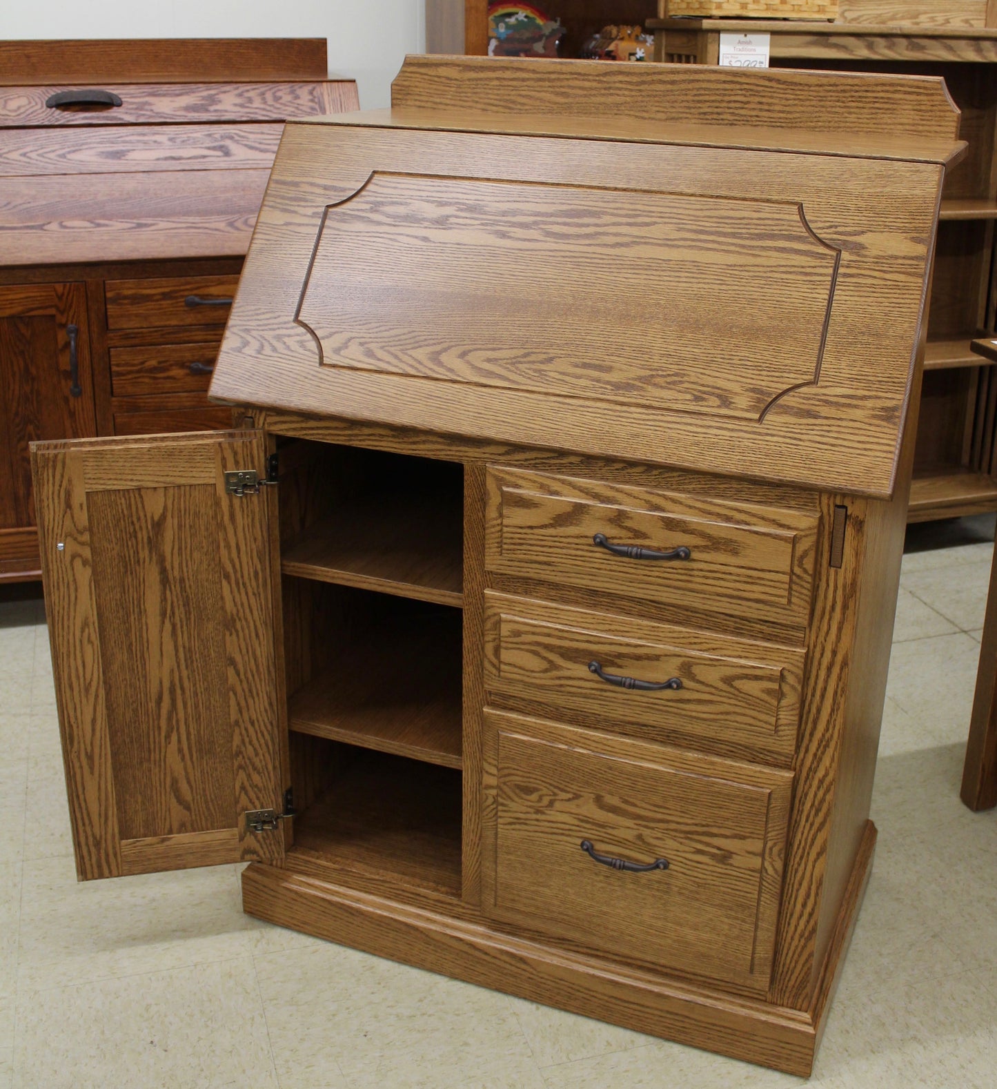 Traditional Deluxe Small Secretary Desk 