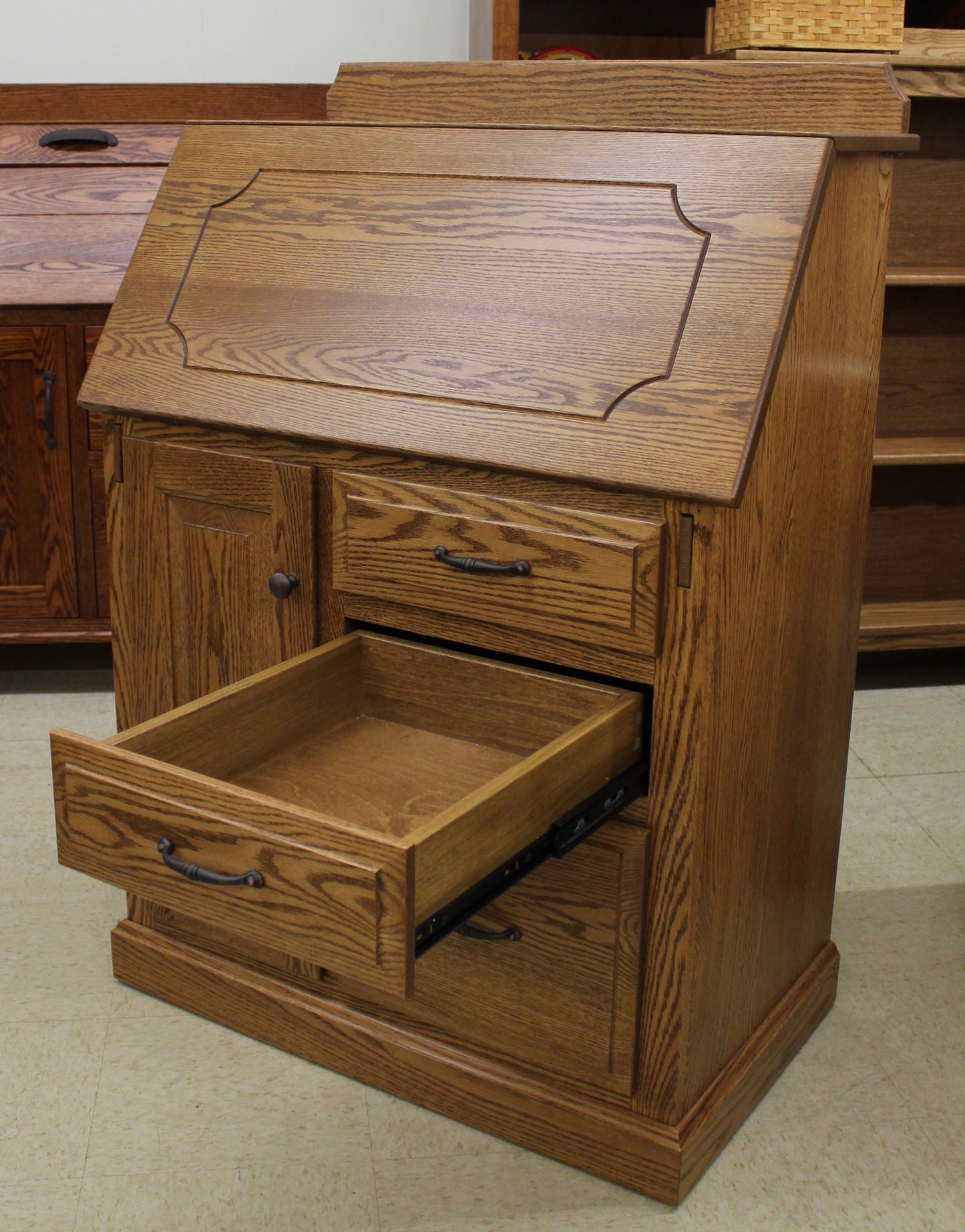Traditional Deluxe Small Secretary Desk 