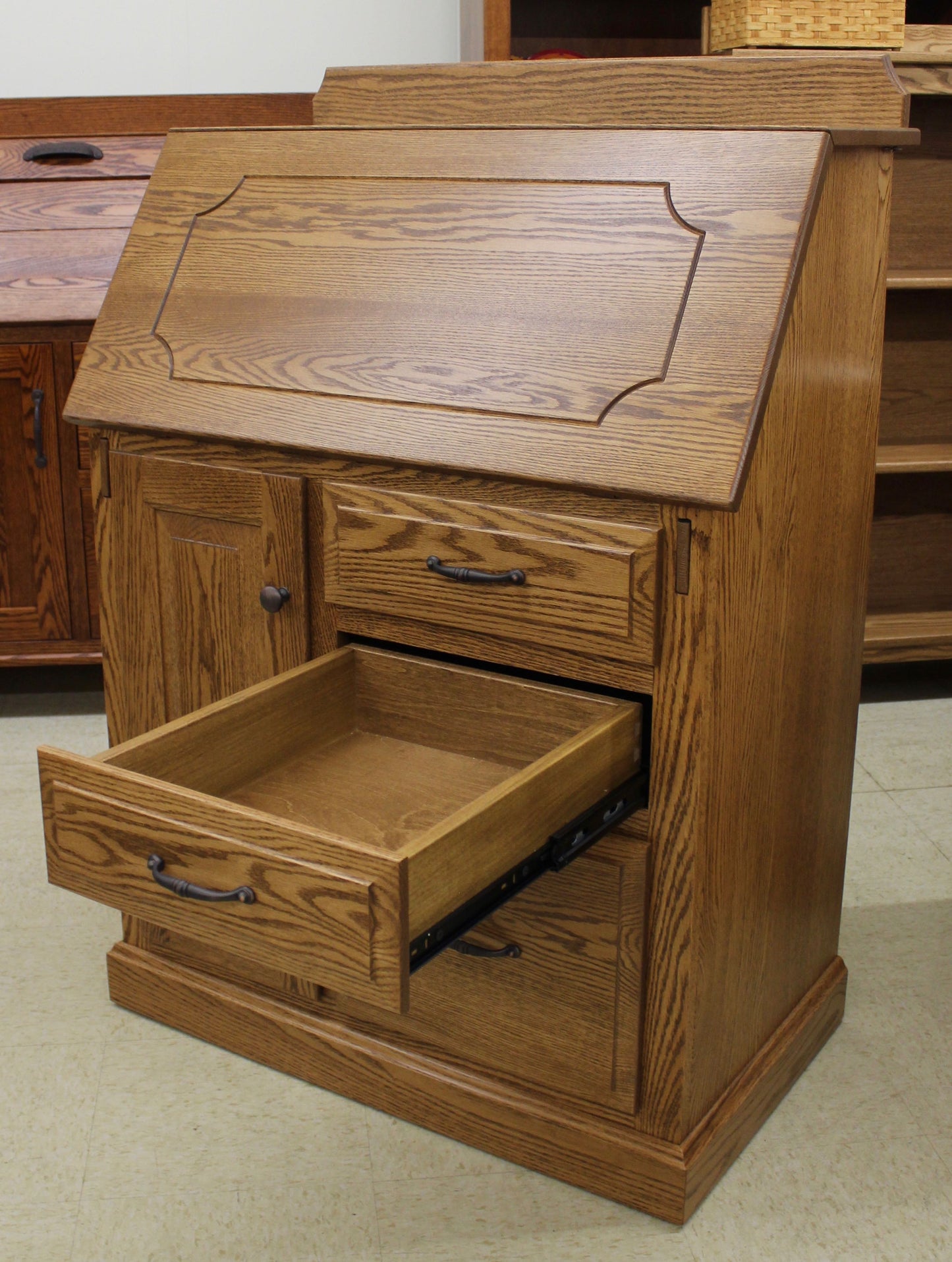 Traditional Deluxe Small Secretary Desk 