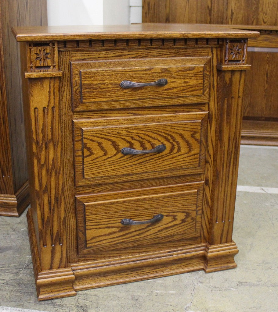 Traditional Deluxe Three Drawer Night Stand
