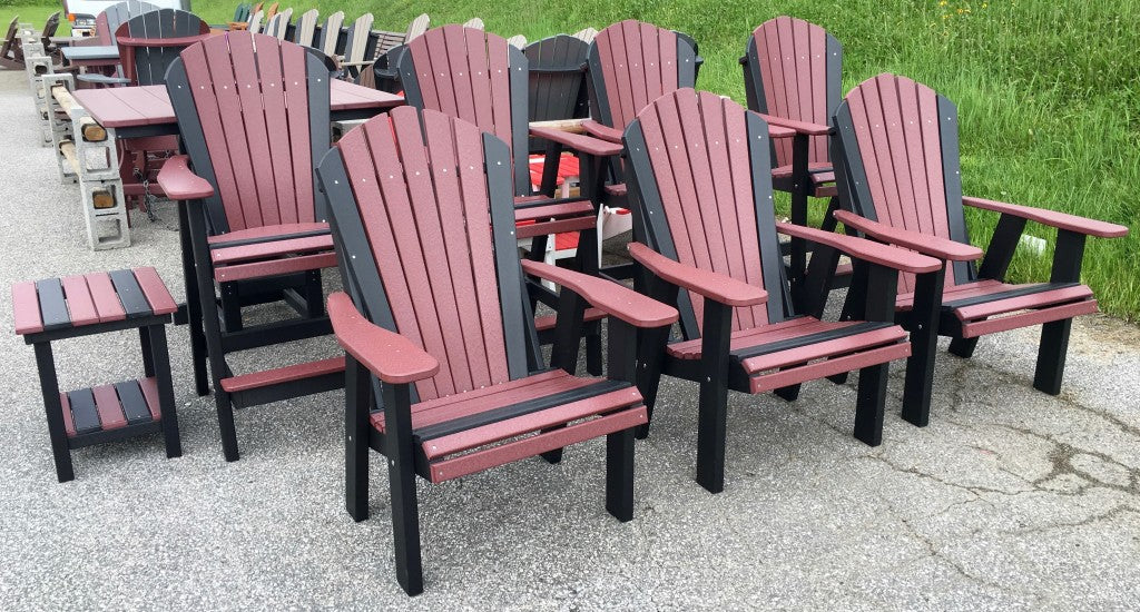 Poly 2' Adirondack Chair in Cherry on Black