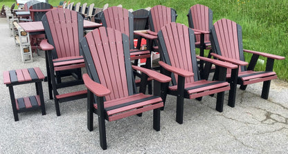 Poly 2' Adirondack Chair in Cherry on Black