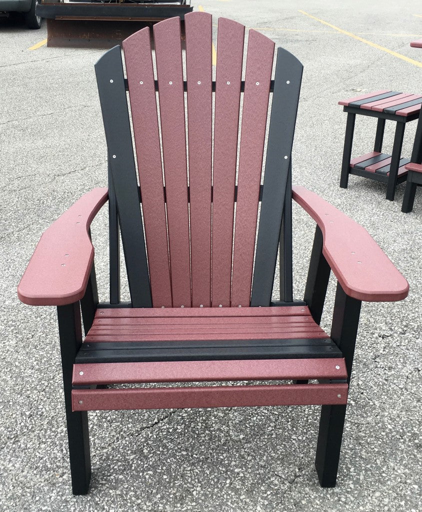 Poly 2' Adirondack Chair in Cherry on Black