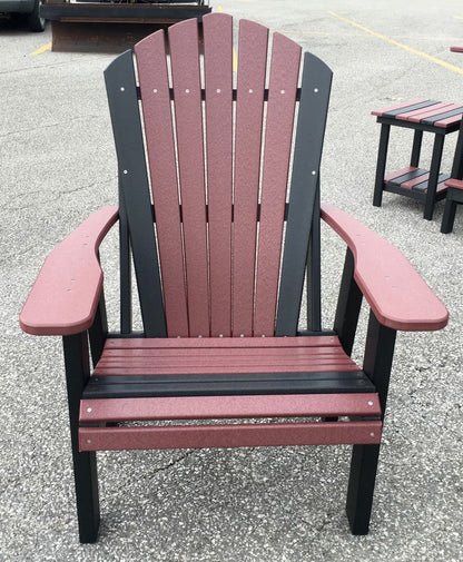 Poly 2' Adirondack Chair in Cherry on Black