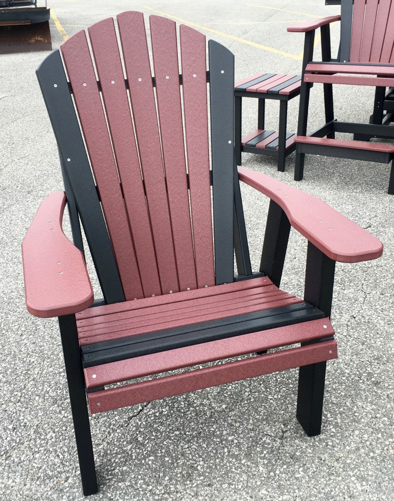Poly 2' Adirondack Chair in Cherry on Black