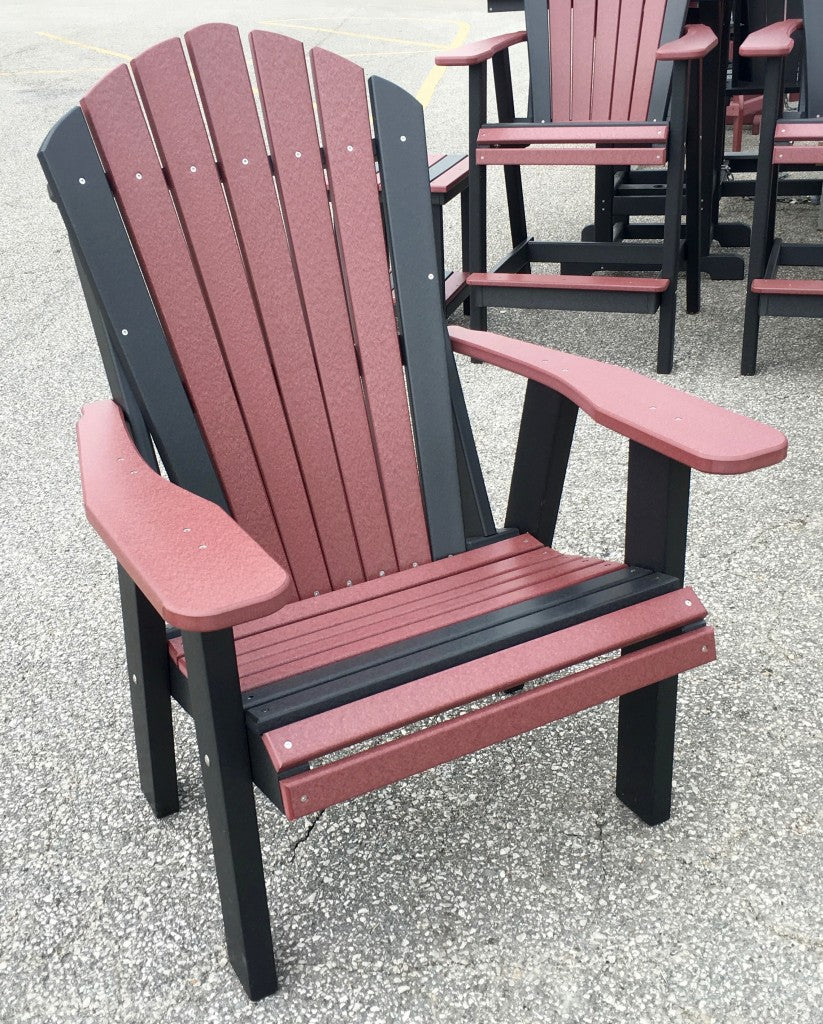 Poly 2' Adirondack Chair in Cherry on Black