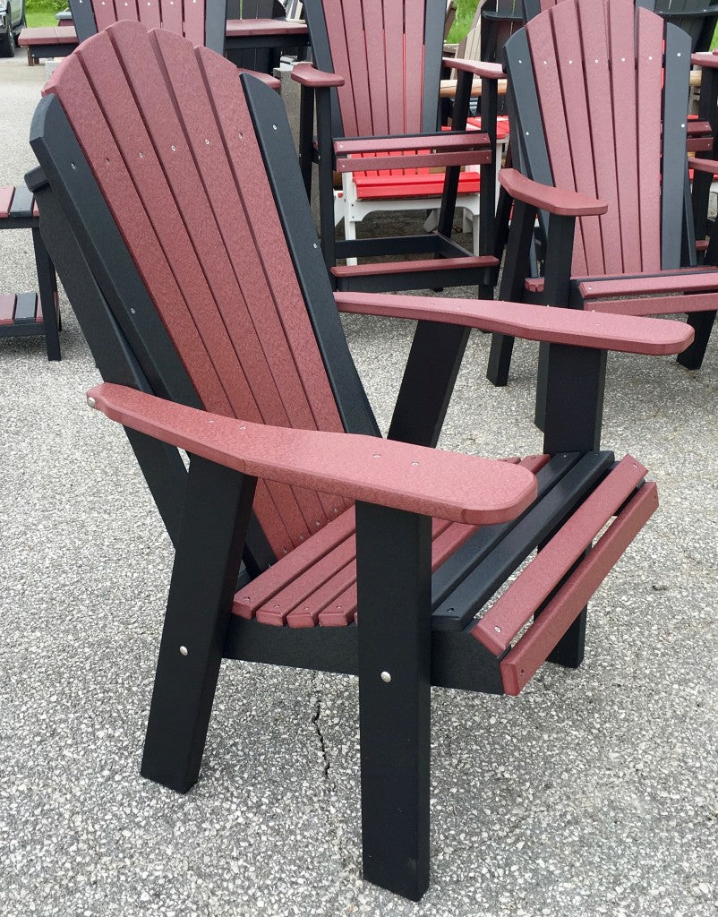 Poly 2' Adirondack Chair in Cherry on Black