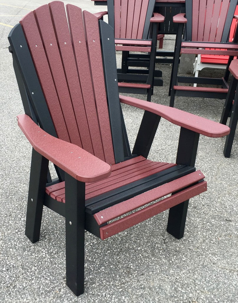 Poly 2' Adirondack Chair in Cherry on Black