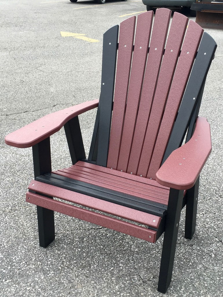 Poly 2' Adirondack Chair in Cherry on Black