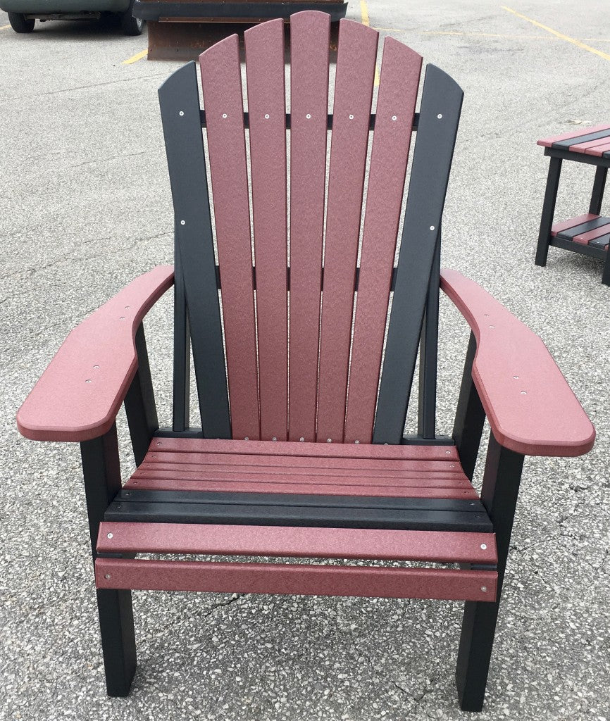 Poly 2' Adirondack Chair in Cherry on Black