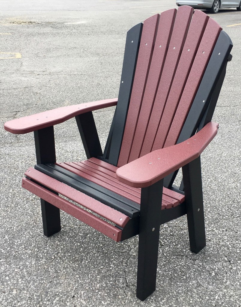 Poly 2' Adirondack Chair in Cherry on Black