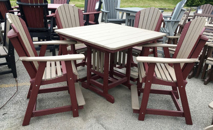 Poly 44″ Square Counter Height Table and Adirondack Chair Set