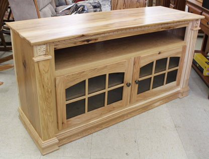 Deluxe 56″  TV Stand with Open VCR in Rustic Hickory
