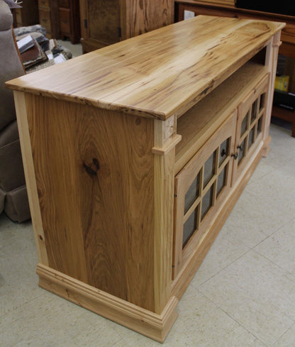 Deluxe 56″  TV Stand with Open VCR in Rustic Hickory