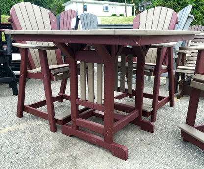 Poly 44″ Square Counter Height Table and Adirondack Chair Set