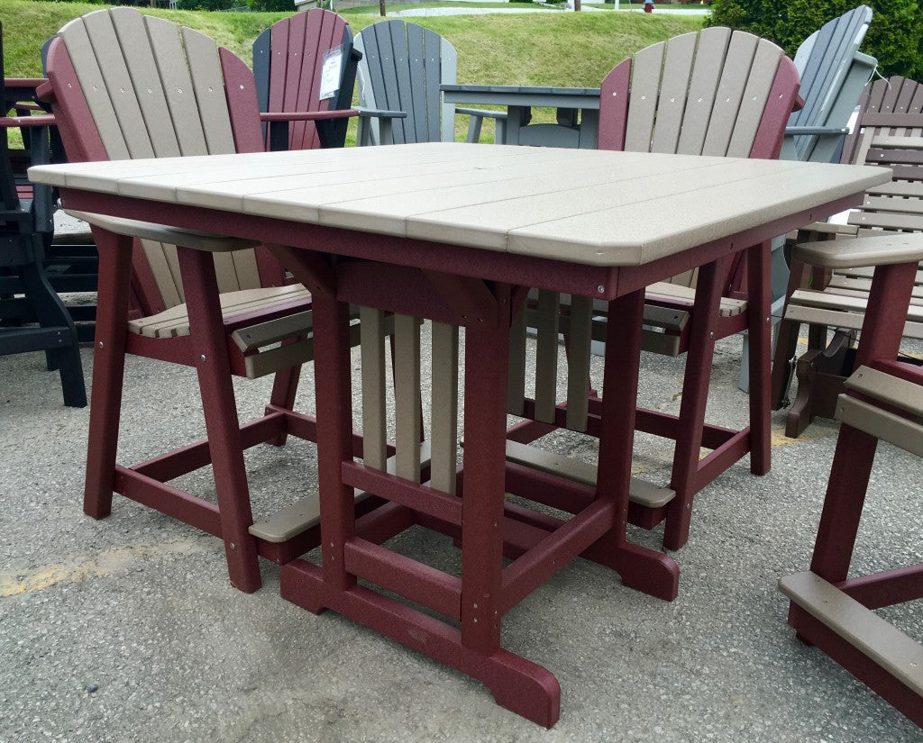 Poly 44″ Square Counter Height Table and Adirondack Chair Set