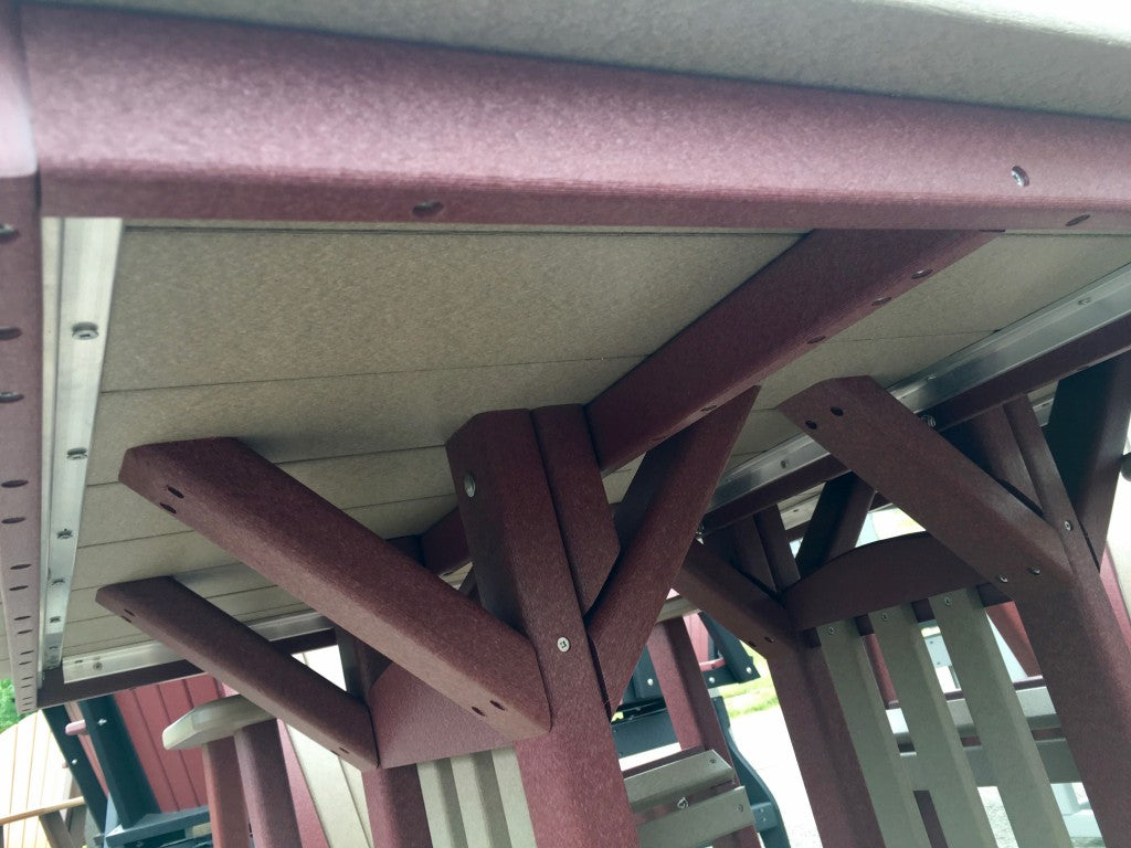 Poly 44″ Square Counter Height Table and Adirondack Chair Set