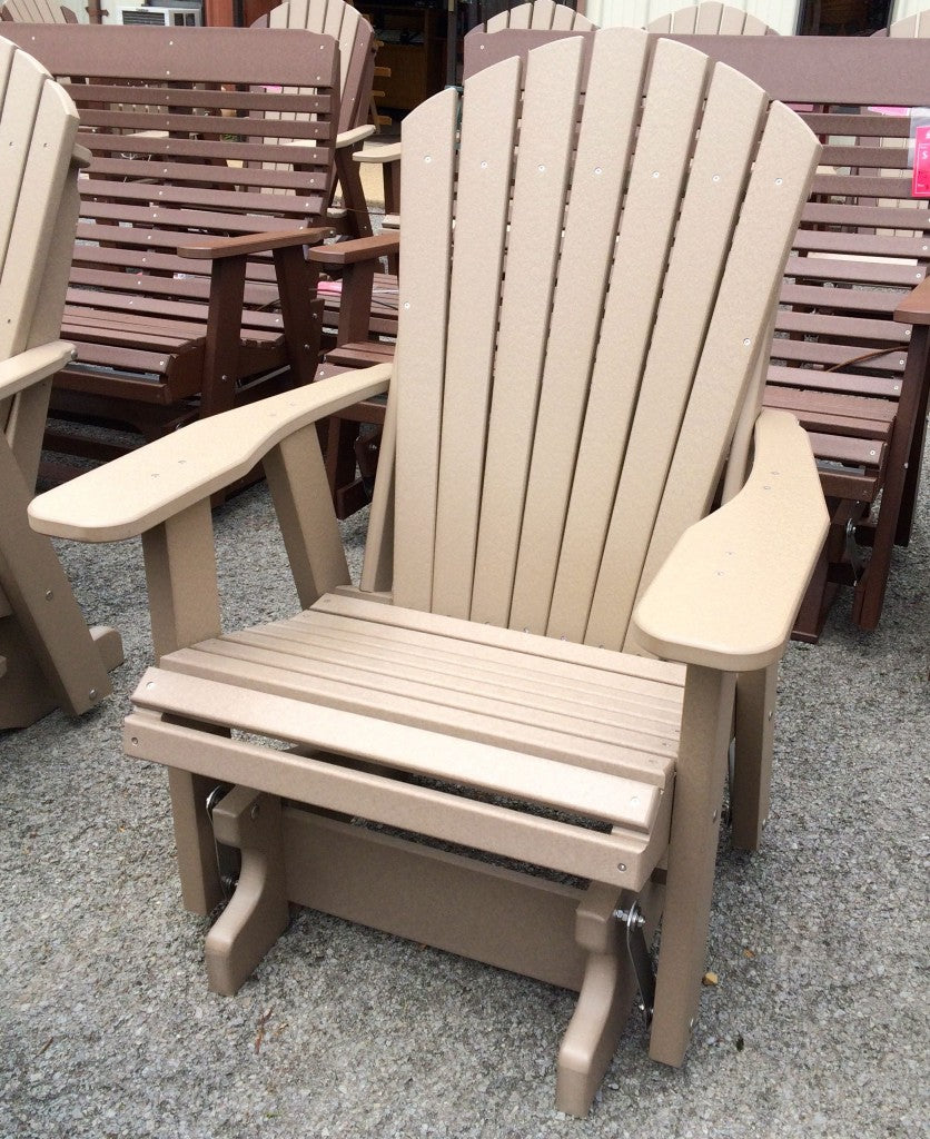 Poly 2′ Adirondack Glider in Weathered Wood