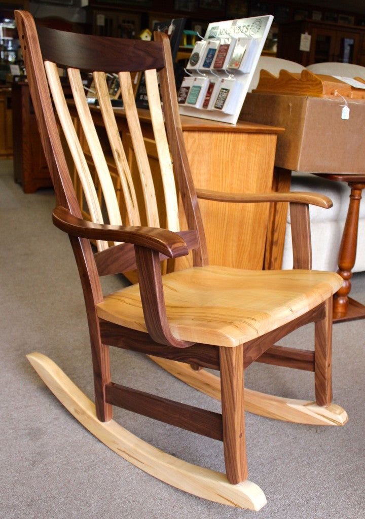 Benton Walnut and Wormy Maple Rocking Chair