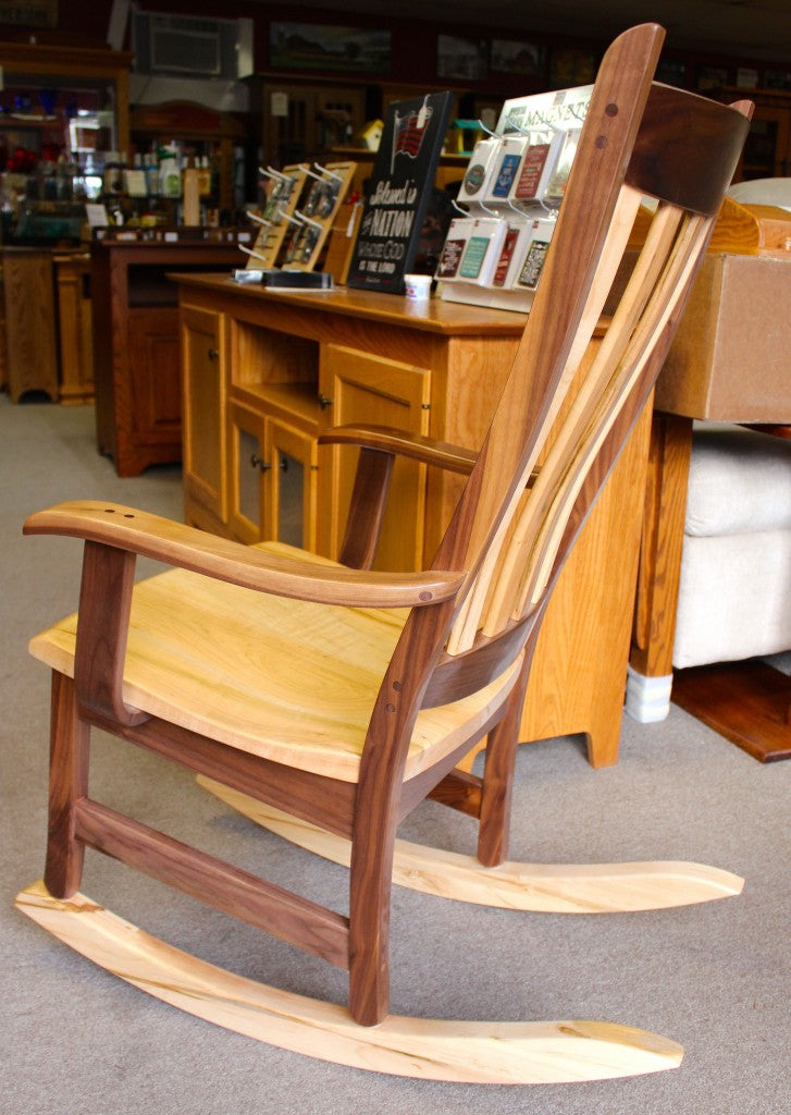 Benton Walnut and Wormy Maple Rocking Chair