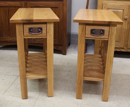Mission Chair Side Table with Drawer - Custom 12" Wide
