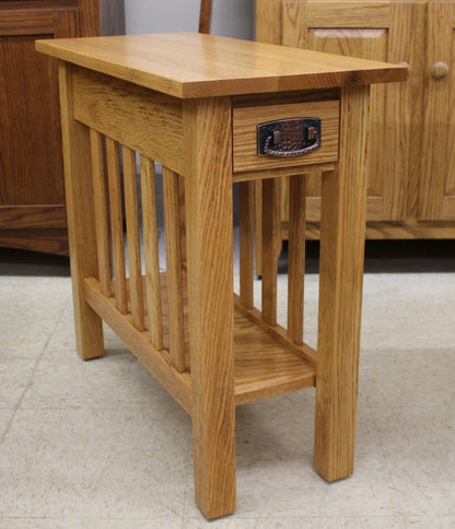 Mission Chair Side Table with Drawer - Custom 12" Wide