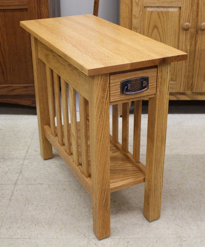 Mission Chair Side Table with Drawer - Custom 12" Wide