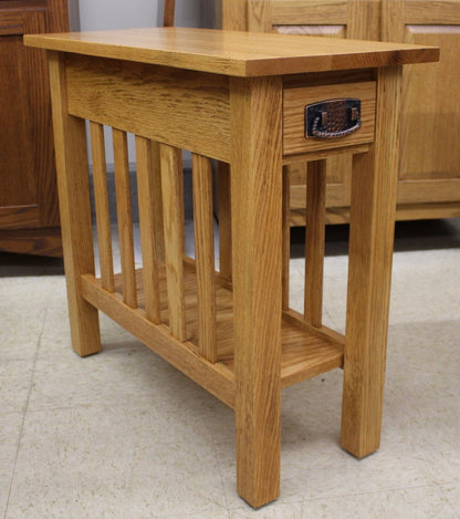 Mission Chair Side Table with Drawer - Custom 12" Wide