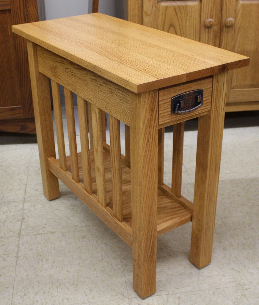Mission Chair Side Table with Drawer - Custom 12" Wide