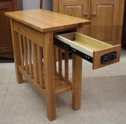 Mission Chair Side Table with Drawer - Custom 12" Wide