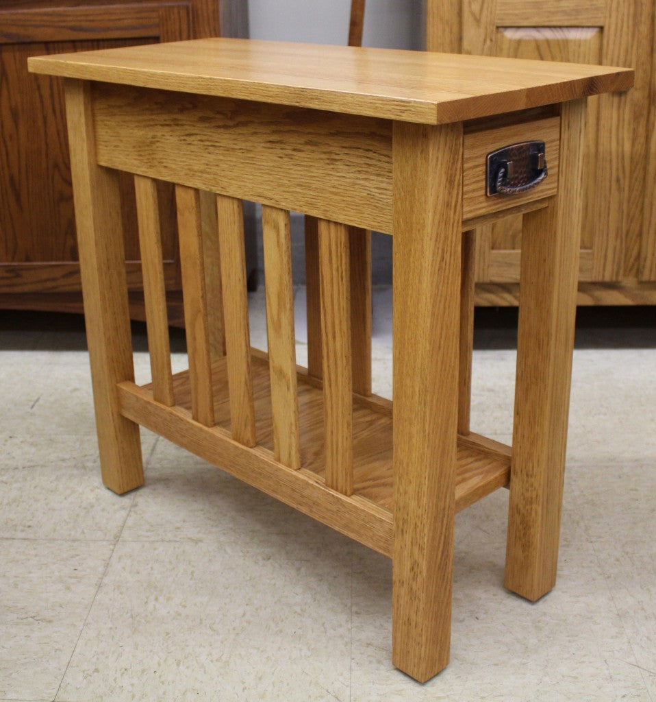 Mission Chair Side Table with Drawer - Custom 12" Wide