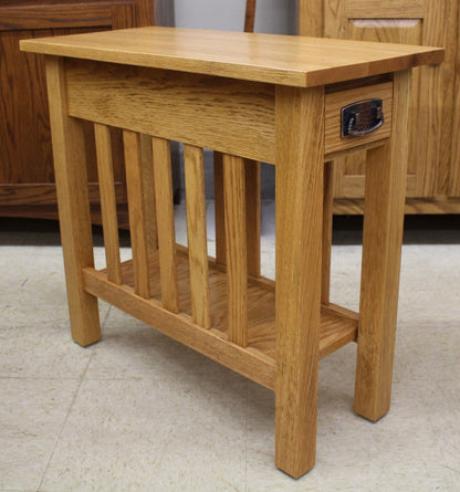 Mission Chair Side Table with Drawer - Custom 12" Wide