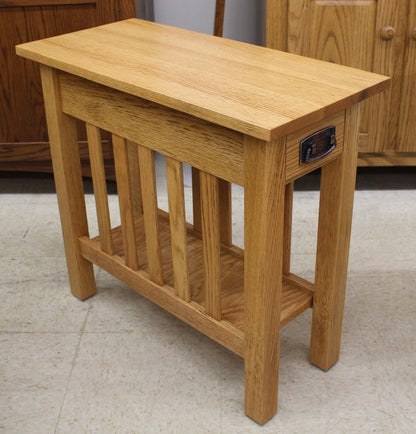 Mission Chair Side Table with Drawer - Custom 12" Wide
