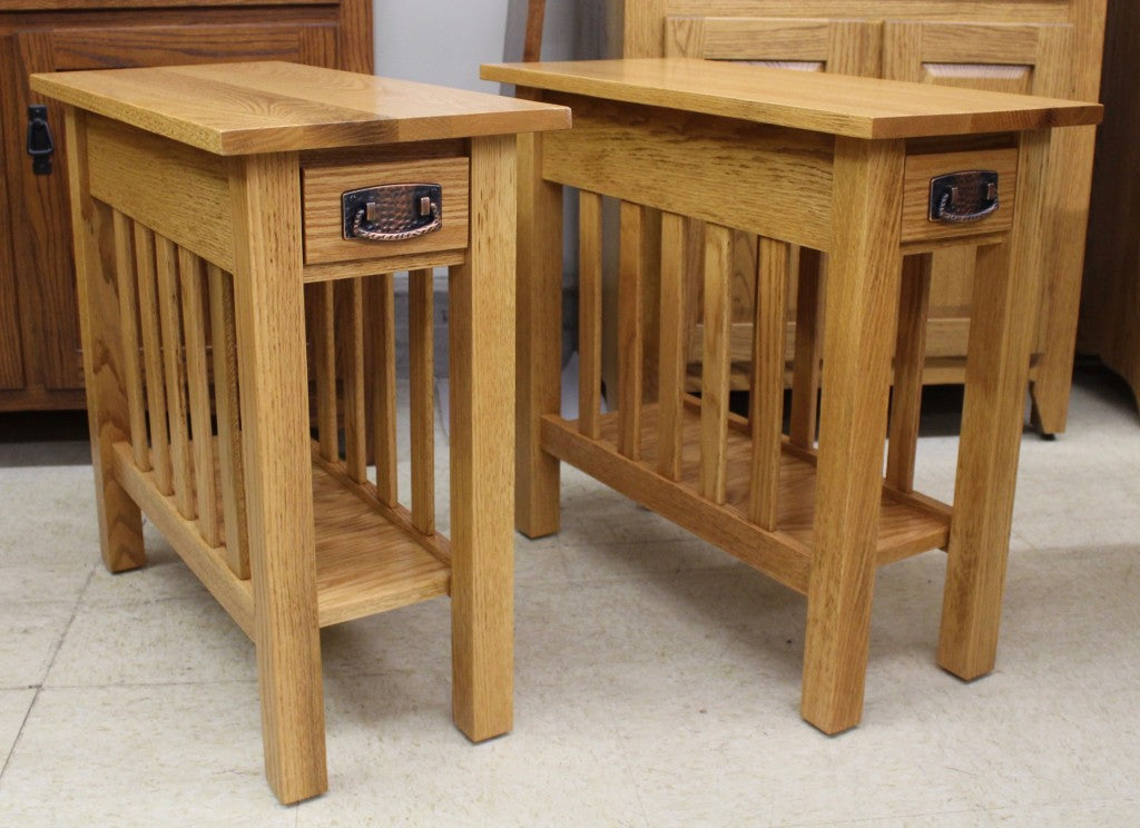 Mission Chair Side Table with Drawer - Custom 12" Wide