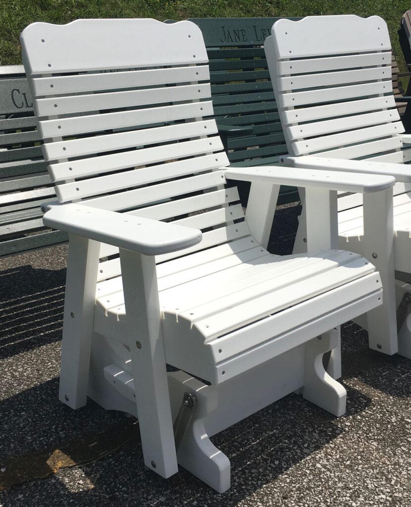 Poly Deluxe 2′ High Back Glider in White