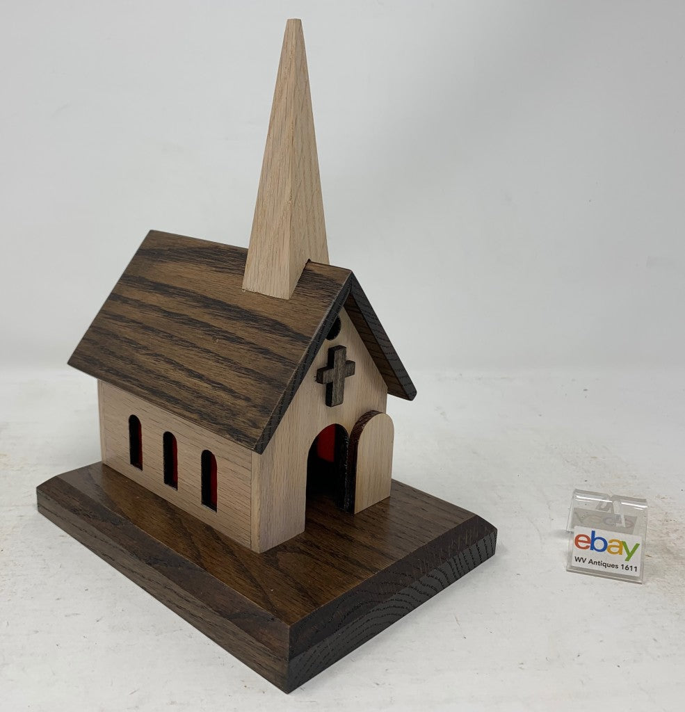Wooden Church House Music Boxes